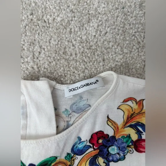 Dolce and Gabanna Toddler Majolica print designer dress Authentic Made in Italy - Picture 4 of 11